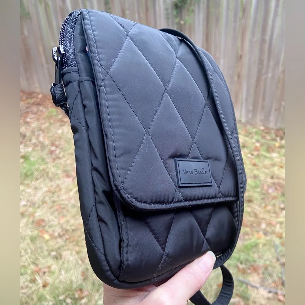 Vera Bradley Black Mini Hipster Ultralight Women’s Zipper Crossbody Bag NWT